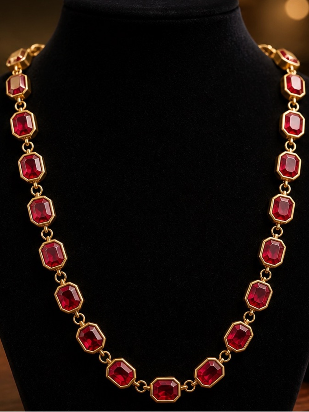 Catwalk Jon Signed Red Statement Necklace NWT